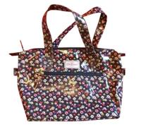 Cath Kidston Oilcloth Charcoal Tiny Rose Large Open Carryall Tote Bag Handbag