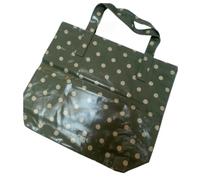Cath Kidston Oilcloth Sage Green Button Spot Tote Bag Handbag Shopper