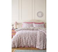 Cath Kidston Pearly Queen Ditsy Reversible Cotton Single Duvet Cover Set With Pillowcase Pink