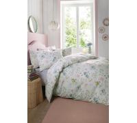 Cath Kidston Pembroke Rose 100% Cotton Duvet Cover Set In White (Super King Size Duvet Cover Set 260cm x 220cm)