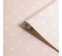Cath Kidston Pink & Cream Button Spot Patterned Smooth Wallpaper