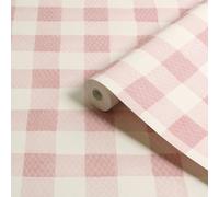 Cath Kidston Painted Gingham Wallpaper - Pink