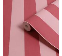 Cath Kidston Pink & Red Canopy Stripe Patterned Smooth Wallpaper
