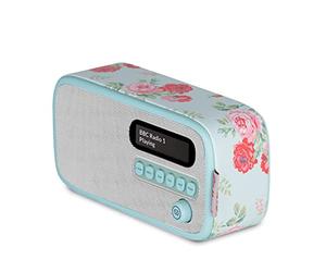 Cath Kidston Portable DAB Radio Mains Powered & Battery - Antique Rose | VQ Dexter Digital DAB Radio Alarm Clock with Bluetooth, Built-in Rechargeable Battery, Dual Alarms & Sleep Timer, FM, LCD