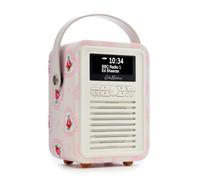 Cath Kidston Portable DAB Radio Mains Powered & Battery - Lace Hearts | Retro Mini Dab Radio Alarm Clock, DAB+ Radio with Bluetooth, Rechargeable, Dual Alarms, Sleep Timer, FM, Clear LCD,60 Presets