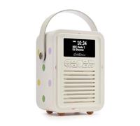 Cath Kidston Portable DAB Radio Mains Powered & Battery - Spots | Retro Mini Dab Radio Alarm Clock, DAB+ Radio with Bluetooth, Rechargeable, Dual Alarms, Sleep Timer, FM, Clear LCD,60 Presets
