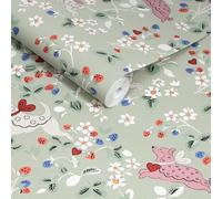 Cath Kidston Puppy Dream Floral Wallpaper | Sage