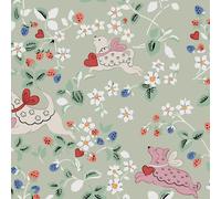 Cath Kidston Puppy Dream Floral Wallpaper | Sage