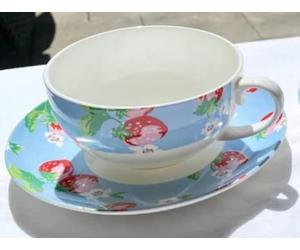 Cath Kidston Queen's China Strawberry Cup and Saucer