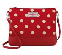 Cath Kidston Red Berry Leather Trim Big Button Spot Crossbody Bag Handbag