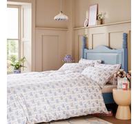 Cath Kidston Ribbon Bow 100% Cotton Duvet Cover Set In Cornflower (King Size Duvet Cover Set 230cm x 220cm)