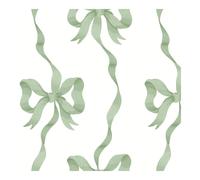 Cath Kidston Ribbon Bow Sage Wallpaper
