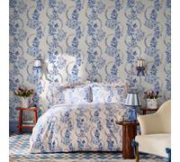 Cath Kidston Road Floral Blue & White Wallpaper