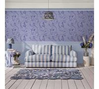 Cath Kidston Road Floral Dusky Blue Wallpaper