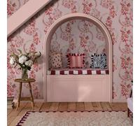 Cath Kidston Road Floral Pink & Red Wallpaper