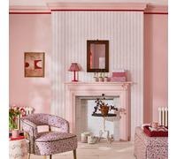 Cath Kidston Rose Ticking Stripe Pink Wallpaper
