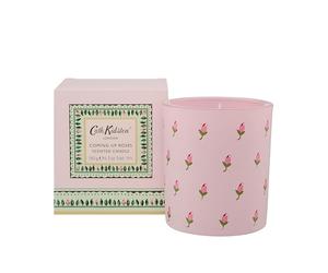 Cath Kidston Scented Candle 180g, Home Fragrance, Glass Jar, Mandarin and Bergamot Scent, Burn Time 40 Hours, Vegan and Cruelty Friendly, Beauty Housewarming Gift, Coming Up Roses