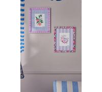 Cath Kidston Set Of 2 Floral Wall Art - Blue/pink Multi One Size