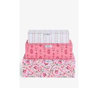 Cath Kidston Set Of 3 Pink Floral Storage Boxes Pink One Size