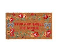 Cath Kidston Stop And Smell The Roses Slogan Doormat - Brown