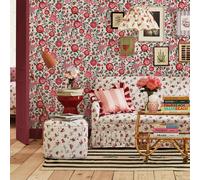 Cath Kidston Strawberry Garden Rose Wallpaper - Pink