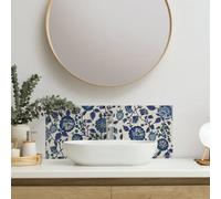 Cath Kidston Strawberry Gardens Glass Splashback - Blue (600X250mm)