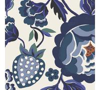 Cath Kidston Strawberry Gardens Glass Splashback - Blue [Various Sizes] (Blue, Sample 100x100mm)