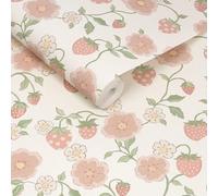 Cath Kidston Strawberry Pink Floral Wallpaper