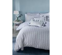 Cath Kidston Ticking Stripe Duvet Cover Set Bedding In Blue Blue Super King