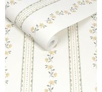 Cath Kidston Treasure Floral Lemon And Sage Wallpaper