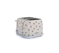 Cath Kidston 4 Slice Toasters Wide Slots By VQ - Multi Functional 4 Slot Toaster Stainless Steel with 7 Variable Browning Control, Defrost & Reheat Mode - Bread Toaster with Crumb Tray - Bees