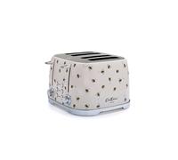 Cath Kidston 4 Slice Toasters Wide Slots By VQ - Multi Functional 4 Slot Toaster Stainless Steel with 7 Variable Browning Control, Defrost & Reheat Mode - Bread Toaster with Crumb Tray - Bees