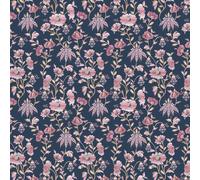 Cath Kidston Navy & Pink Friendship Garden Patterned Smooth Wallpaper