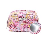 Cath Kidston Wash Bag, Small Toiletry, Cosmetic or Makeup Organiser, 2 Waterproof See-Through Compartments, Zip Closure, Travel Size, Vegan and Cruelty Friendly, Beauty Gift for Her, Affinity Print