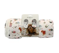 Cath Kidston Washable Pet Blanket Large 120 x 100 cm, Reversible Soft Fleece Dog & Cat Blanket Throw for Sofa, Bed & Car, Furniture Protector, Hearts & Roses Print
