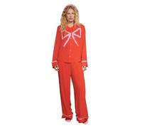 Cath Kidston Womens Bow Viscose Long-Sleeved Pyjama Set - Red - 6 UK - Red - 100% Mixed