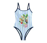 Cath Kidston Womens Contrast Striped One Piece Swimsuit - Blue - 12 UK - Blue - 100% Mixed