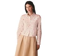Cath Kidston Womens Ditsy Floral Cotton Cropped Shirt - Cream/Red - 8 UK - Cream/Red - 100% Cotton
