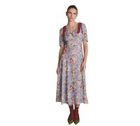 Cath Kidston Womens Fit And Flare Floral Front Slit Midi Dress - Purple - 20 UK - Purple - 100% Viscose