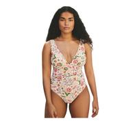 Cath Kidston Womens Flamingo Plunge One Piece Swimsuit - White/Pink - 12 UK - White/Pink - 100% Mixed