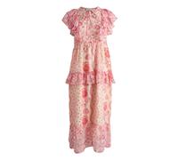 Cath Kidston Womens Floral Tie Neck Short-Sleeved Maxi Dress - Pink - 10 UK - Pink - 100% Mixed