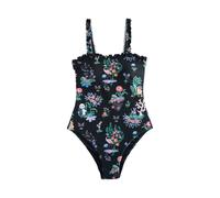 Cath Kidston Women's Island Print Frill Trim One Piece Swimsuit in Black | Size: 6 Cath Kidston Black 6