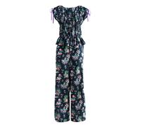 Cath Kidston Womens Island Print Peplum Top - Black - 6 UK - Black - 100% Cotton