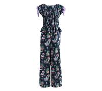 Cath Kidston Women's Island Print Peplum Top in Black | Size: 6 Cath Kidston Black 6