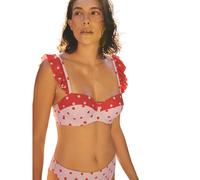 Cath Kidston Women's Polka Dot Frill Trim Bikini Top in Red | Size: 38B Cath Kidston Red 38B