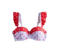 Cath Kidston Womens Polka Dot Frill Trim Bikini Top - Red - 34B - Red - 100% Mixed