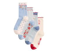Cath Kidston Womens Stanley Socks (Pack of 4) - Blue - 4 UK-7 UK - Blue - 70% Cotton/28% Nylon/2% Elastane