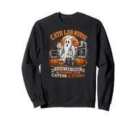 Cath Lab Crew Halloween Ghost Caffeine STEMIs Sweatshirt