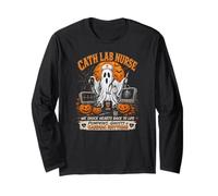 Cath Lab Nurse Halloween Ghost Cardiac Rhythm RN Long Sleeve T-Shirt