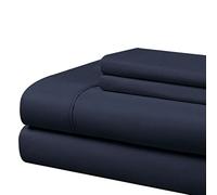 Cathay Home 90GSM Solid Sheet Set Twin Navy